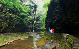 Hiking near Seneca Lake at Watkins Glen State Park, for Ellen Blazer's travel blog To Travel and Bloom