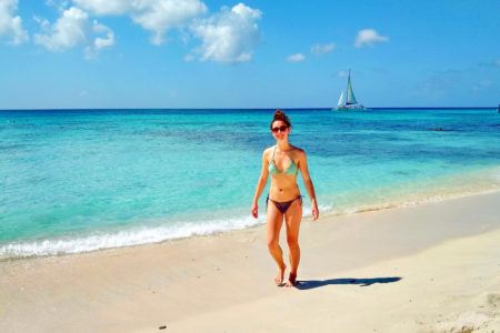 Palm Beach, Aruba Ellen on Palm Beach of Aruba for Ellen Blazer's travel blog To Travel and Bloom